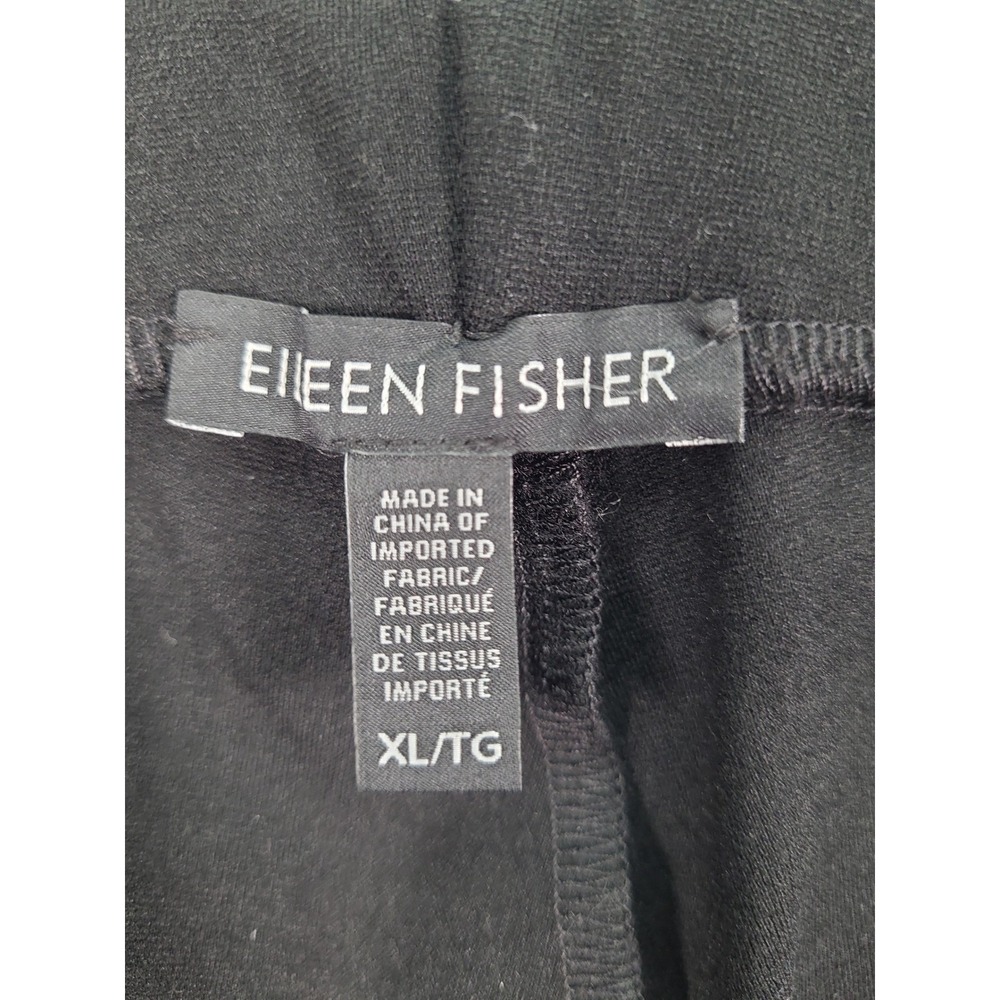 Eileen Fisher XL Black Knit Zipper Hem Stretch‎ Pants Leggings Trousers Pull On - Picture 7 of 9